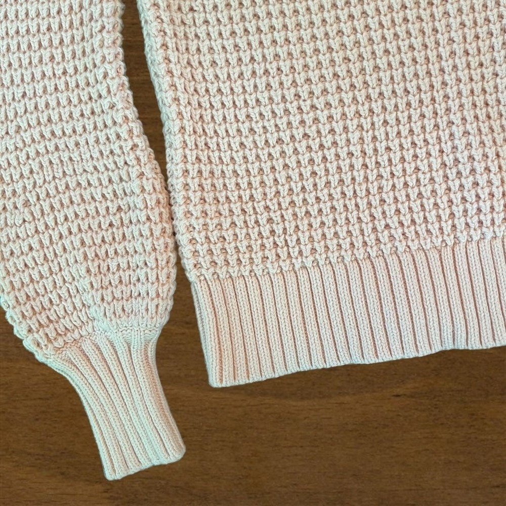 J.Crew Cotton Crochet Knit V-Neck Sweater Blush Pink XS - Picture 8 of 14